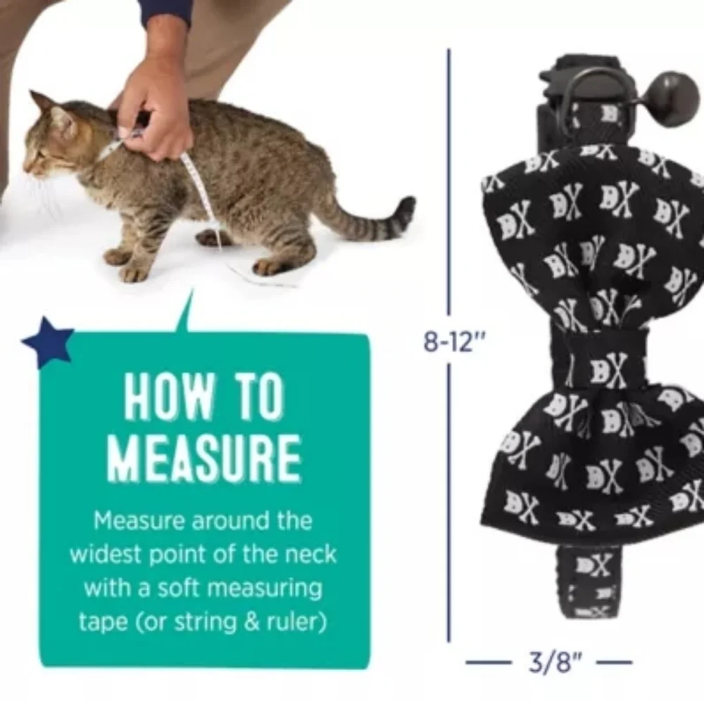 Whisker City NWT Exclusive Crossbones Bow Tie Easy Release Adult Cat Collar